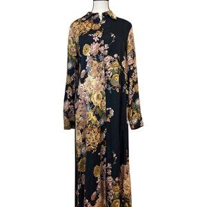 Jennifer Glasglow Collection Black Floral Print Dress (L) 🇨🇦